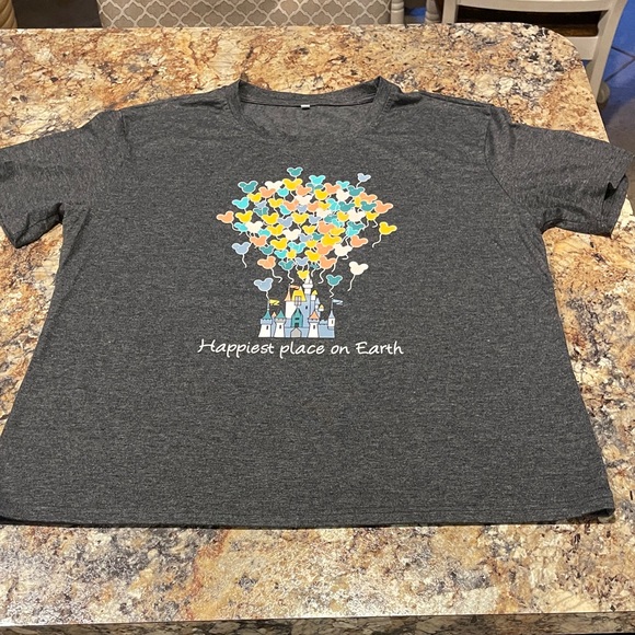 Disney Tops - Happiest Place On Earth Disney Dark Gray Tee XL